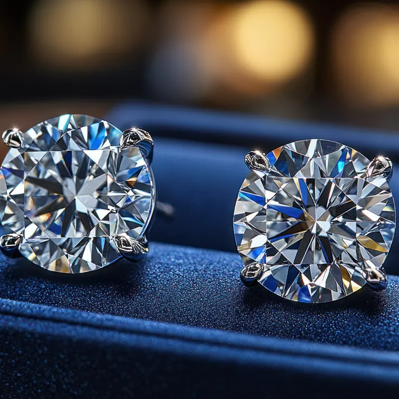 Diamond stud earrings